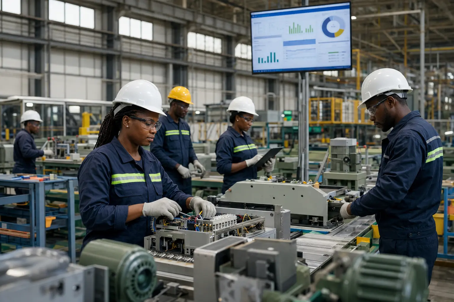 Illustrative scene of manufacturing & industry